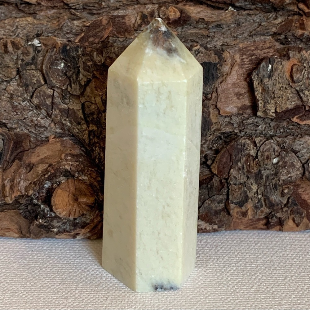 Dendritic Feather Jasper Tower Point Wand Stone Obelisk Crystal Healing 2.5" 52g